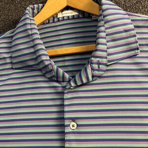 Oliver Ridley Polo Shirt Mens Size 2XL Multicolor Stripe Comfort Short Sleeve